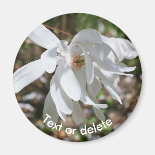 Witte Magnolia Bloesem Persoonlijk Magneet