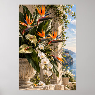 Witte Magnolia Bloesems in Warm Natuurlijk Licht M Poster