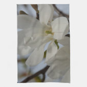 Witte Magnolia Blooming in de lente Theedoek (Verticaal)
