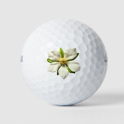  witte Magnolia Blossom of uw Logo Floral Golfballen (Voorkant)