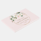 Witte Magnolia Blush Bloemengoud Quinceañera Gastenboek (Hoek)