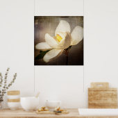  witte magnolia Boom Vloerbruin perkament Poster (Keuken)