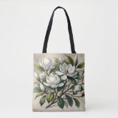  Witte Magnolia Botanisch Tote Bag (Voorkant)