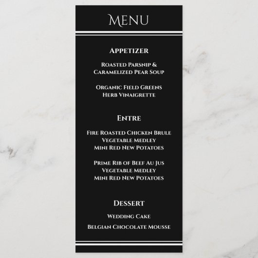 Witte Magnolia - Bruiloft Menu Kaart - Flat Menu (Achterkant)