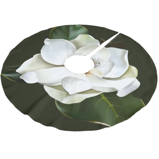 Witte Magnolia Close-up Groene achtergrond Kerstboom Rok (Gekanteld)