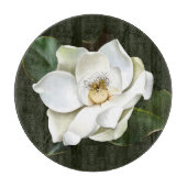 Witte Magnolia Close-up Groene achtergrond Snijplank (Voorkant)