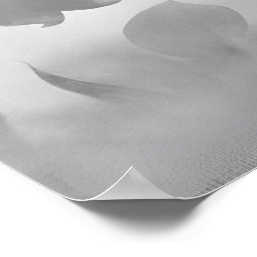 Witte Magnolia Dromerig Meisje Modern Zwart & Wit Poster (Hoek)