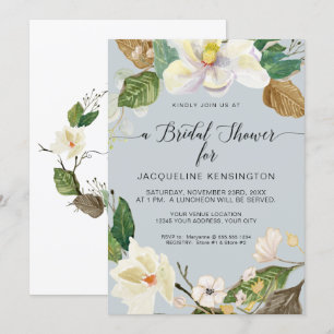 Witte Magnolia Elegant Floral Waterverf in olie Kaart