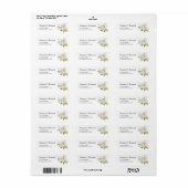 Witte Magnolia Elegant Wedding Retour Adres Etiket (Full Sheet)