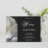 Witte Magnolia Elegante bruiloft Kaart (Staand voorkant)