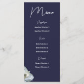 Witte Magnolia Elegante Flora Huwelijk op de Marin Menu (Achterkant)