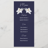 Witte Magnolia Elegante Flora Huwelijk op de Marin Menu (Achterkant)