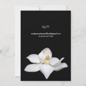 Witte Magnolia Elegante Huwelijk Zwart Wit Bloemen Kaart (Achterkant)