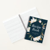 witte magnolia floral navy Recipe Book Notitieboek (Binnen)