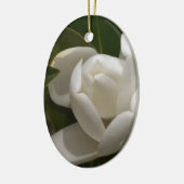 witte magnolia flower buis keramisch ornament (Links)