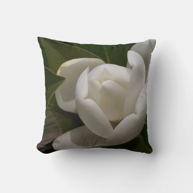 witte magnolia flower buis kussen (Voorkant)
