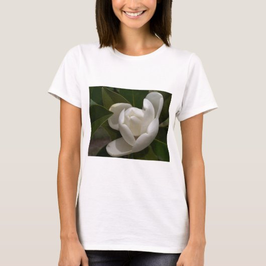 witte magnolia flower buis t-shirt (Voorkant)