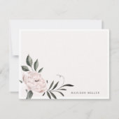 Witte  Magnolia Flower Gepersonaliseerde naam Notitiekaartje (Voorkant)