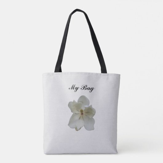 Witte Magnolia Flower op All Over Print Tas (Achterkant)