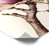 Witte Magnolia Flowers Art Print Poster (Hoek)