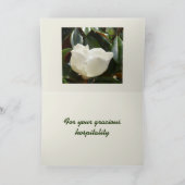 Witte Magnolia Fotografische Botanische Bedankkaart (Binnen)