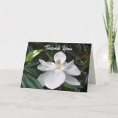 Witte Magnolia Fotografische Botanische Bedankkaart (Voorkant)