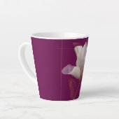 Witte Magnolia Goud Lijn Magenta Latte Mok (Linkerhoek)