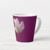 Witte Magnolia Goud Lijn Magenta Latte Mok (Rechterhoek)