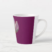 Witte Magnolia Goud Lijn Magenta Latte Mok (Rechts)