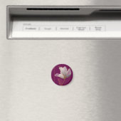 Witte Magnolia Goud Lijn Magenta Magneet (Insitu (Vaatwasser))
