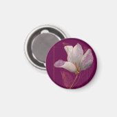 Witte Magnolia Goud Lijn Magenta Magneet (Voorkant / Achterkant)