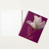 Witte Magnolia Goud Lijn Magenta Planner (Display)