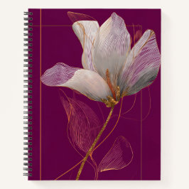 Witte Magnolia Goudlijn Magenta Notitieboek