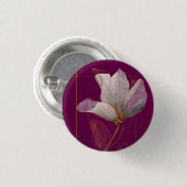 Witte Magnolia Goudlijn Magenta Ronde Button 3,2 Cm (Voorkant /achterkant)
