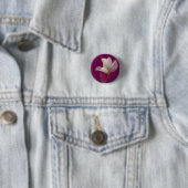 Witte Magnolia Goudlijn Magenta Ronde Button 3,2 Cm (In situ)