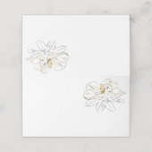 Witte Magnolia illustratie Minimale bruiloft blanc Plaatskaartje (Buitenkant ongevouwen)
