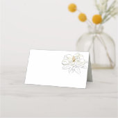 Witte Magnolia illustratie Minimale bruiloft blanc Plaatskaartje (Voorkant)