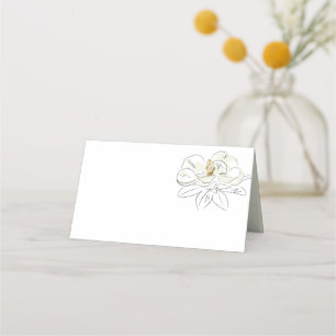 Witte Magnolia illustratie Minimale bruiloft blanc Plaatskaartje