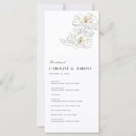 Witte Magnolia Illustratie Modern Programma Bruilo (Voorkant)