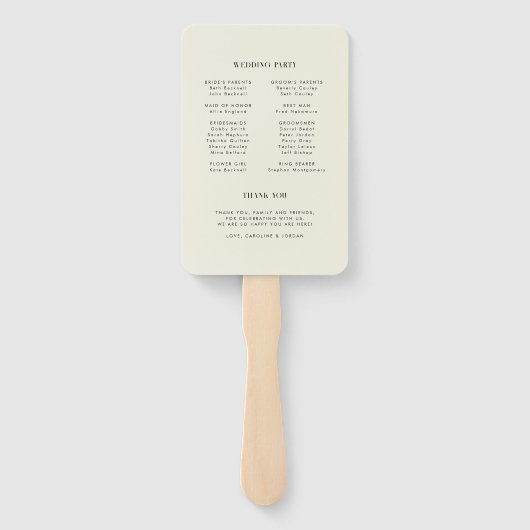 Witte Magnolia Illustratie Modern Programma Bruilo Handwaaier (Achterkant)