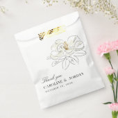 Witte Magnolia illustratie Moderne minimale bruilo Bedankzakje (Gezegeld)