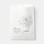 Witte Magnolia illustratie Moderne minimale bruilo Bedankzakje (Voorkant)