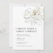 Witte Magnolia illustratie Moderne minimale bruilo Kaart (Voorkant)