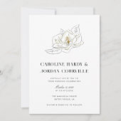 Witte Magnolia illustratie Moderne minimale bruilo Kaart (Voorkant)