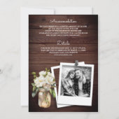 Witte Magnolia Mason Jar Wood Alles in een bruilof Kaart (Achterkant)