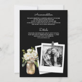 Witte Magnolia Mason Jar Zwart Alles in een bruilo Kaart (Achterkant)