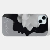 Witte Magnolia Meisje Silhouet Monochroom  Case-Mate iPhone Case (Achterkant (horizontaal))