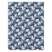 Witte Magnolia Patroon op middernacht achtergrond, Tafelkleed (Voorkant)