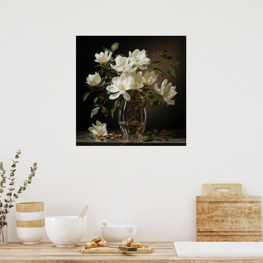 Witte magnolia poster (Keuken)