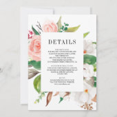 Witte Magnolia Roze Bloemen Alles in Een Huwelijk Kaart (Achterkant)